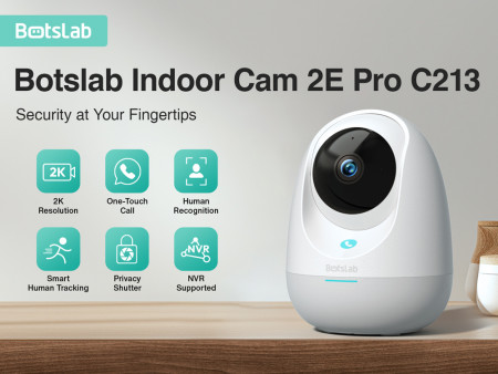 BOTSLAB smart κάμερα C213, 3MP/2K, WiFi & LAN, 360° PTZ, SD