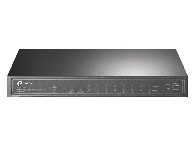 TP-LINK desktop switch TL-SG1210P, 10-Port Gigabit, 8x PoE+, Ver. 3.0