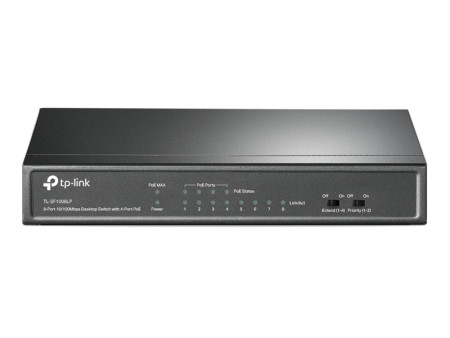 TP-LINK desktop switch TL-SF1008LP, 8-Port 10/100Mbps, 4x PoE, Ver. 2.0