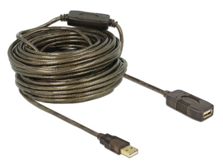 DELOCK καλώδιο USB 2.0 αρσενικό σε θηλυκό 82690, active, 20m, μαύρο