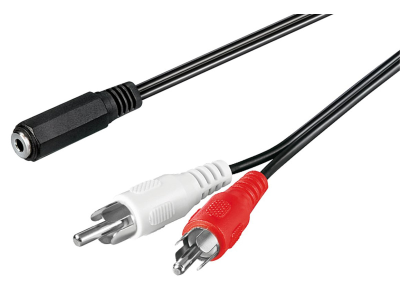 GOOBAY καλώδιο 3.5mm θηλυκό σε 2x RCA αρσενικό 50442, 1.4m, μαύρο