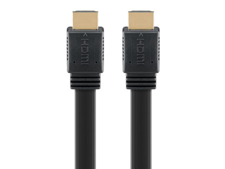 GOOBAY καλώδιο HDMI 2.0 61277, Ethernet flat, 4K/60Hz 18 Gbps, 1m, μαύρο