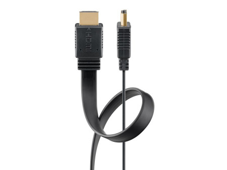 GOOBAY καλώδιο HDMI 2.0 61278, Ethernet flat 4K/60Hz 18 Gbps 1.5m, μαύρο