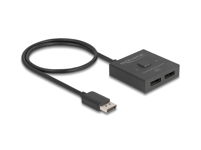 DELOCK DisplayPort switch 18906, 2 σε 1, bidirectional, 8K/30Hz, μαύρο