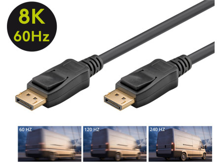 GOOBAY καλώδιο DisplayPort 64797, 8K/60Hz, 32.4 Gbps, 1m, μαύρο