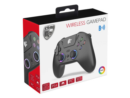 ROAR ασύρματο gamepad RR-0023, Switch/PS4/PC/iOS/Android, Bluetooth, μαύρο