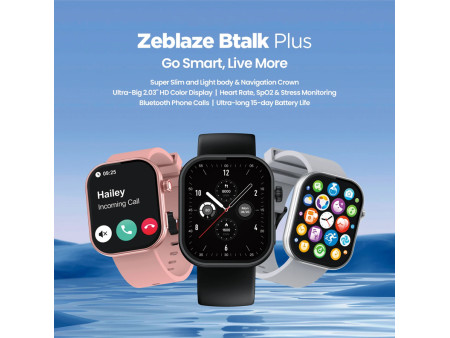 ZEBLAZE smartwatch Btalk Plus, heart rate, 2.03" IPS, IP68, μαύρο