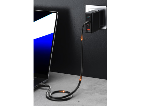 USAMS καλώδιο USB-C σε USB-C US-SJ684, 100W, 480Mbps, 1.2m, λευκό