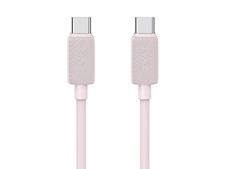 USAMS καλώδιο USB-C σε USB-C US-SJ691, 60W, 480Mbps, 1m, ροζ