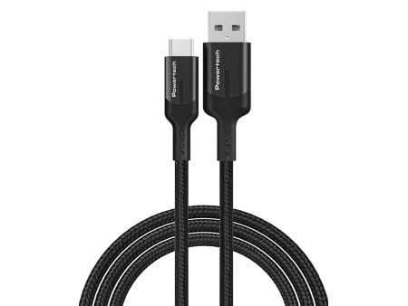 POWERTECH καλώδιο USB σε USB-C PTR-0134 PD 60W, 5Gbps, copper, 1m, μαύρο