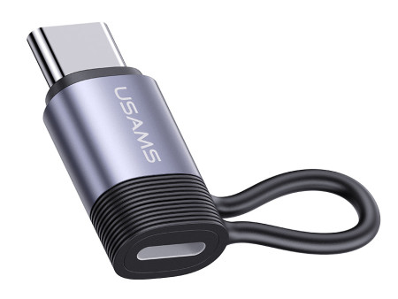 USAMS αντάπτορας USB-C σε Lightning US-SJ677, 30W, 480Mbps, γκρι