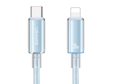 USAMS καλώδιο Lightning σε USB-C US-SJ659, 30W, 480Mbps, 1.2m, μπλε