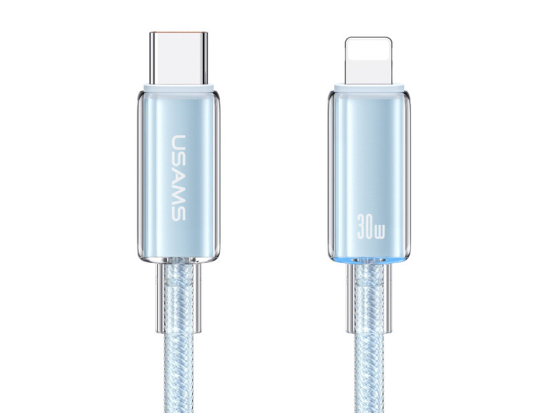 USAMS καλώδιο Lightning σε USB-C US-SJ659, 30W, 480Mbps, 1.2m, μπλε