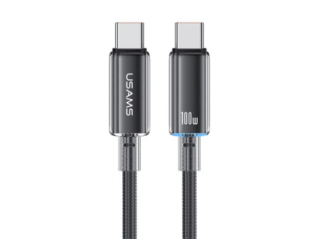 USAMS καλώδιο USB-C σε USB-C US-SJ660, 100W, 480Mbps, 1.2m, μαύρο