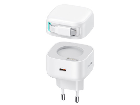 USAMS φορτιστής τοίχου US-CC202 με καλώδιο USB-C, USB-C, 35W GaN, λευκός