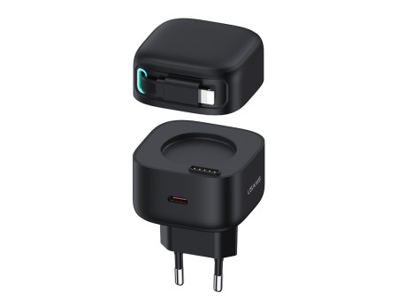 USAMS φορτιστής τοίχου US-CC209 καλώδιο Lightning, USB-C 35W GaN, μαύρος