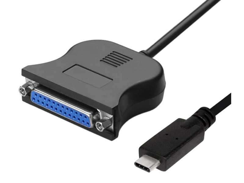 POWERTECH καλώδιο USB-C σε παράλληλη DB25 CAB-UC062, 1.8m, μαύρο