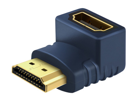 CABLETIME αντάπτορας HDMI HA11, γωνιακός, 4K/60Hz, μπλε