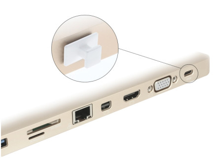 DELOCK κάλυμμα προστασίας για θύρα USB-C 64097 με λαβή, λευκό, 10τμχ