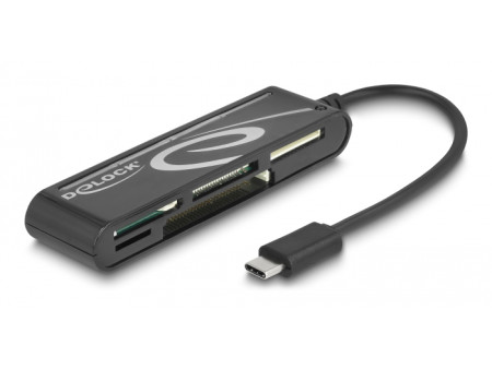 DELOCK card reader 91739 για micro SD/SD/CF/MS/xD, USB-C, μαύρο