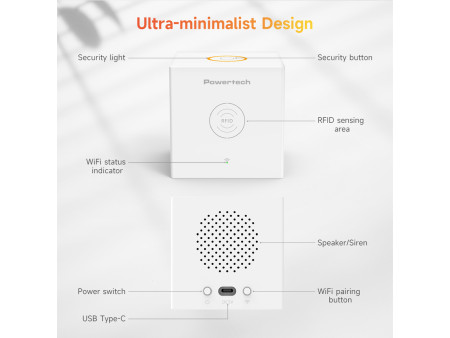 POWERTECH smart ασύρματο σύστημα συναγερμού PT-1285, RFID, WiFi, TUYA