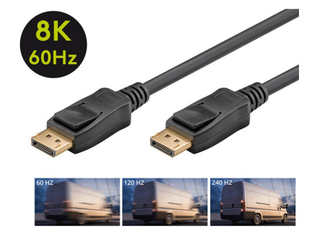 GOOBAY καλώδιο DisplayPort 65810 Certified, 8K/60Hz 32.4 Gbps, 3m, μαύρο