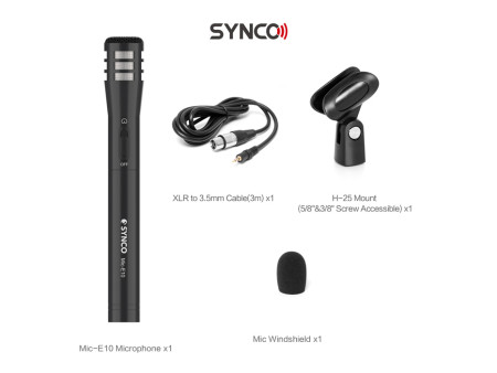 SYNCO μικρόφωνο χειρός SY-E10-MIC, δυναμικό, καρδιοειδές, XLR, μαύρο