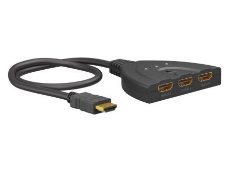 GOOBAY HDMI switch 58487, 3-in σε 1-out, 4K/30Hz, μαύρο