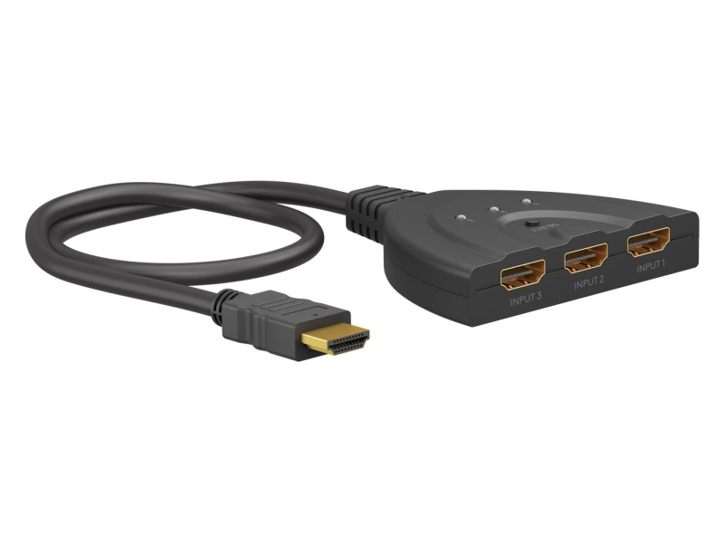 GOOBAY HDMI switch 58487, 3-in σε 1-out, 4K/30Hz, μαύρο