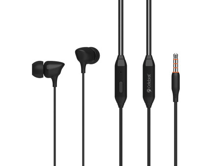 CELEBRAT earphones με μικρόφωνο G7, 3.5mm σύνδεση, Φ10mm, 1.2m, μαύρα