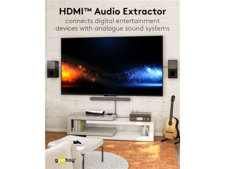 GOOBAY HDMI audio extractor 58469, 4K/30Hz, μαύρο