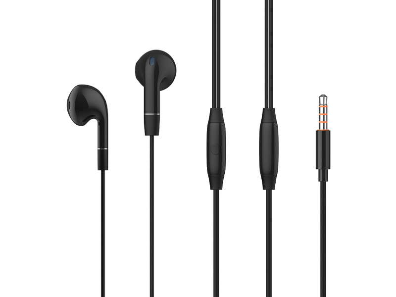 CELEBRAT earphones με μικρόφωνο G8, 3.5mm σύνδεση, Φ14.2mm, 1.2m, μαύρα