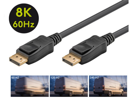 GOOBAY καλώδιο DisplayPort 61696, 8K/60Hz, 32.4 Gbit/s, 1m, μαύρο