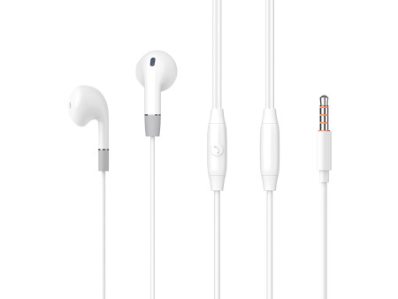 CELEBRAT earphones με μικρόφωνο G8, 3.5mm σύνδεση, Φ14.2mm, 1.2m, λευκά