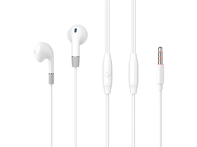 CELEBRAT earphones με μικρόφωνο G8, 3.5mm σύνδεση, Φ14.2mm, 1.2m, λευκά