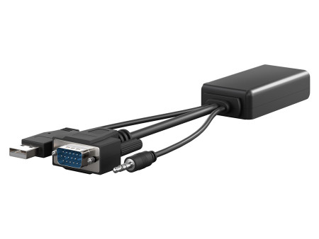 GOOBAY αντάπτορας VGA σε HDMI 61259, 3.5mm Jack, 1080p/60Hz, μαύρος