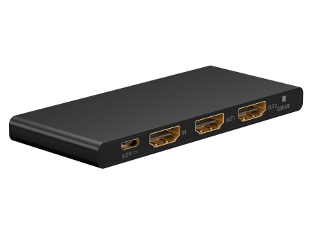 GOOBAY HDMI splitter 58481, 1-in σε 2-out, 4K/60Hz, μαύρο