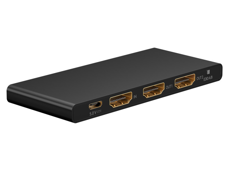 GOOBAY HDMI splitter 58481, 1-in σε 2-out, 4K/60Hz, μαύρο