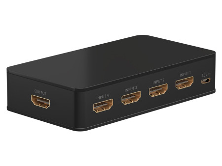 GOOBAY HDMI switch 58489 με τηλεχειριστήριο, 4 σε 1, 4K/60Hz, μαύρο