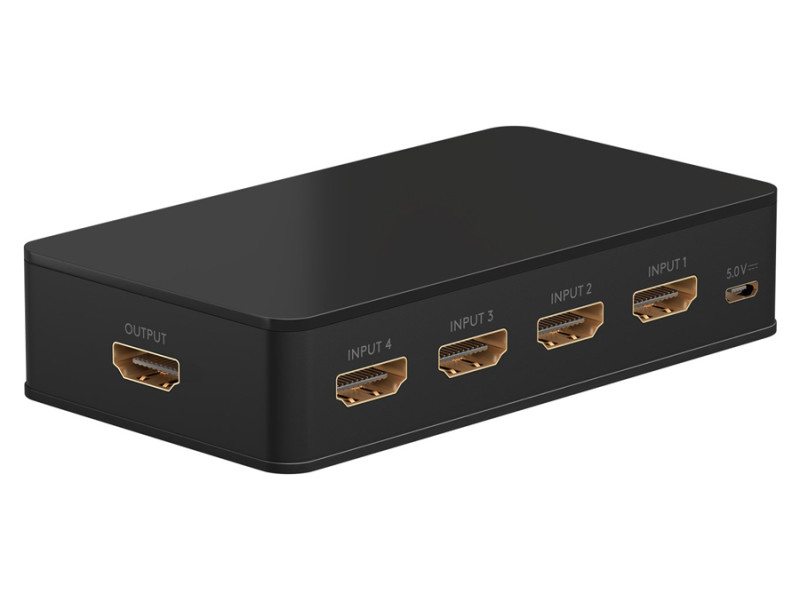 GOOBAY HDMI switch 58489 με τηλεχειριστήριο, 4 σε 1, 4K/60Hz, μαύρο