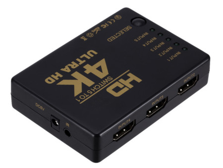 POWERTECH HDMI amplifier switch PTH-052 με τηλεχειριστήριο, 5 σε 1, 4K