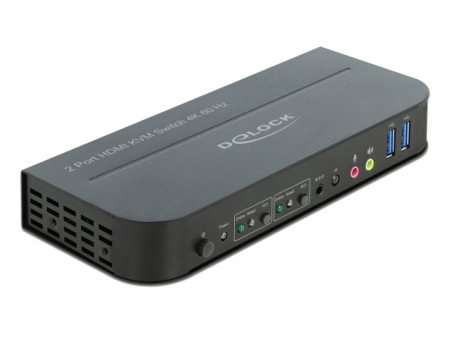 DELOCK HDMI KVM Switch 11481, 2 ports, USB 3.0, Audio, 4K/60Hz, μαύρο