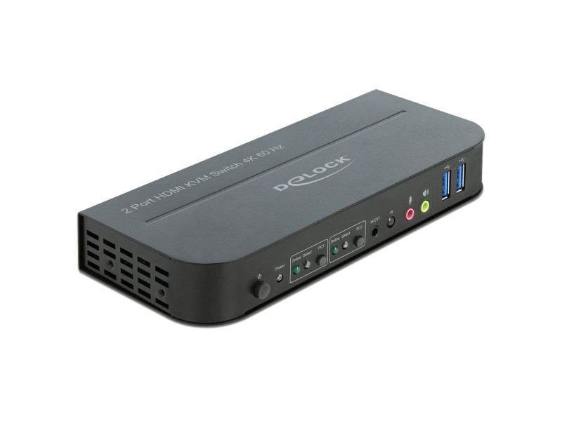 DELOCK HDMI KVM Switch 11481, 2 ports, USB 3.0, Audio, 4K/60Hz, μαύρο