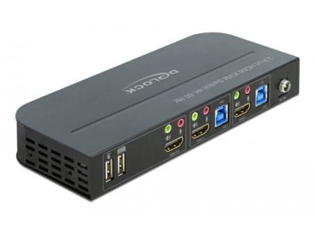 DELOCK HDMI KVM Switch 11481, 2 ports, USB 3.0, Audio, 4K/60Hz, μαύρο