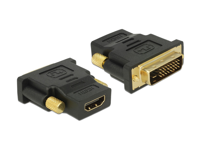 DELOCK αντάπτορας DVI 24+1 σε HDMI 65466, 4K, gold-plated, μαύρος