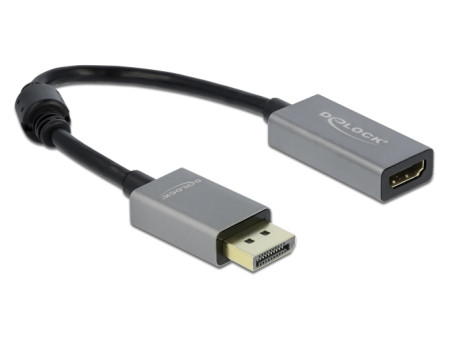 DELOCK αντάπτορας DisplayPort 1.4 σε HDMI 66436, 4K/60Hz, active, γκρι