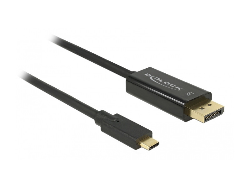 DELOCK καλώδιο USB-C σε DisplayPort 85256, DP Alt Mode, 4K, 2m, μαύρο