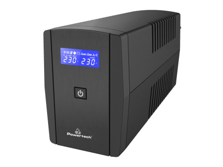 POWERTECH UPS Line Interactive PT-1295 με οθόνη, 850VA, 510W, 2x Schuko