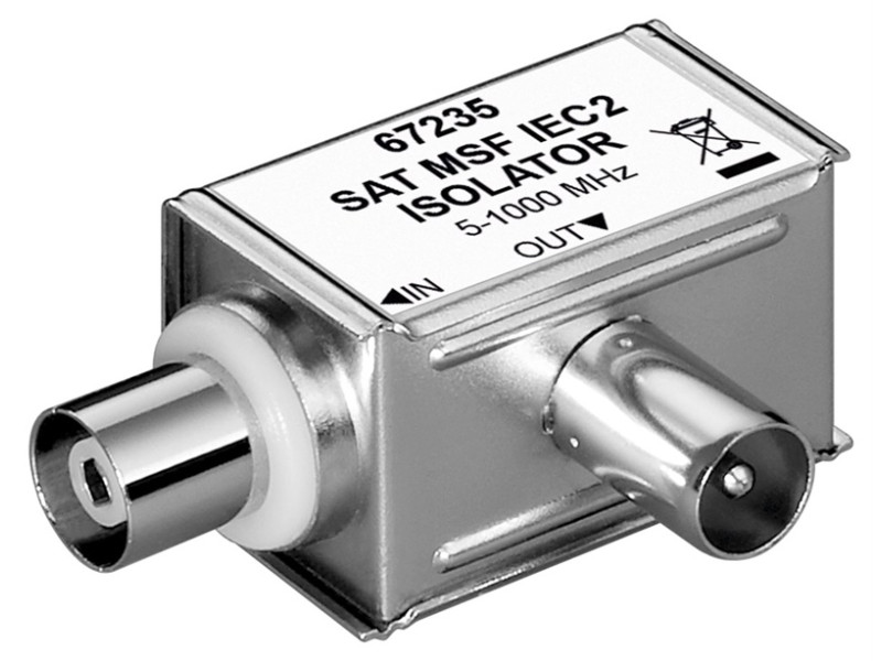 GOOBAY SAT isolator 67235, γωνιακό, 5MHz - 1000MHz, ασημί