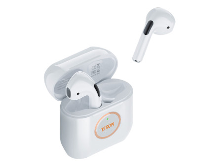 YISON earphones με θήκη φόρτισης T8, True Wireless, Φ13mm, λευκά